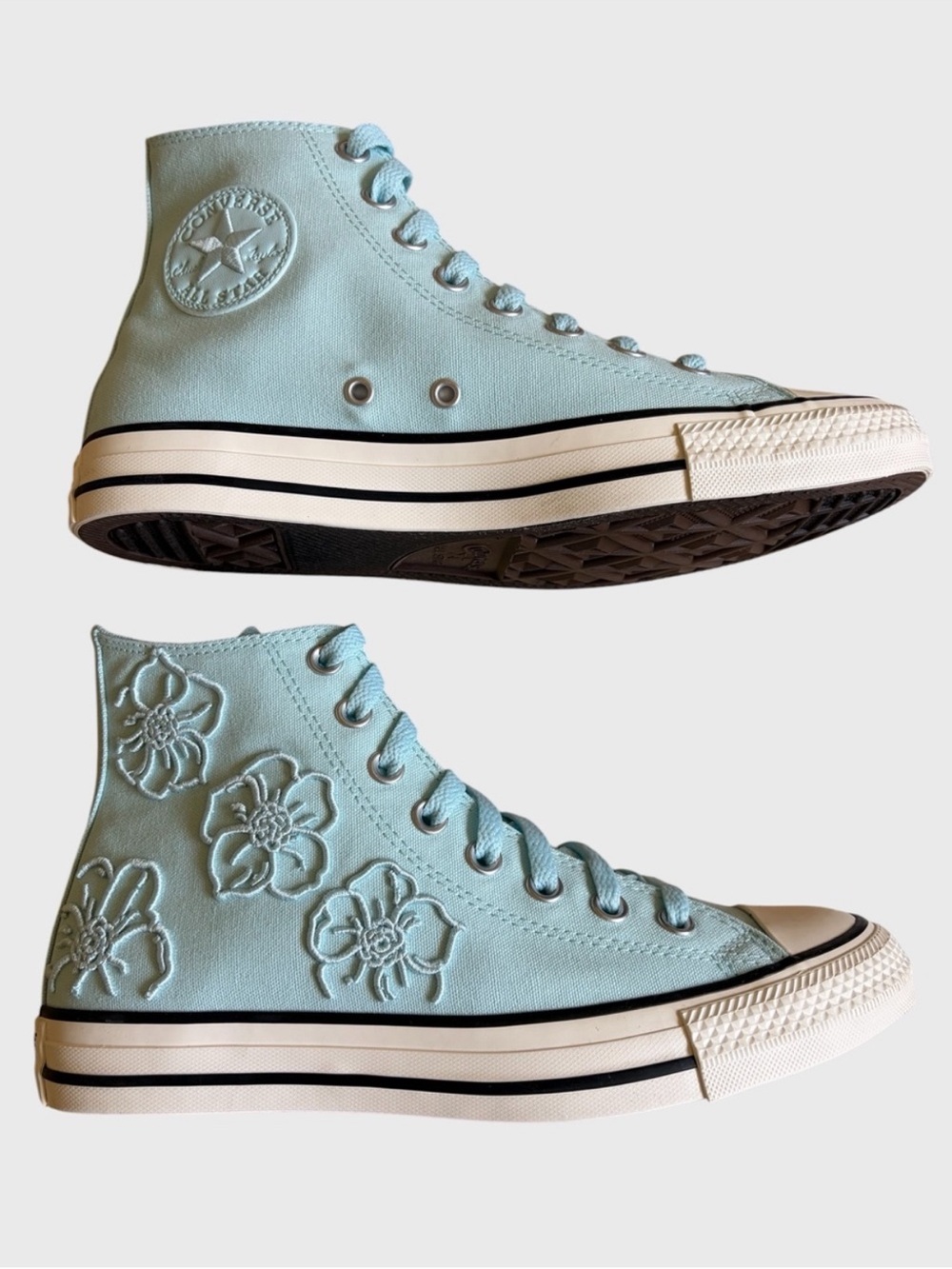 NWB Converse CTAS Hi Floral Sneakers Women's Size 8 Rained Out Blue Pastelcore - Picture 8 of 16